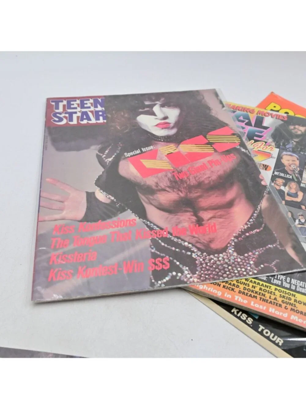 Kiss Poster Put-Ons + 3 Kiss Magazines